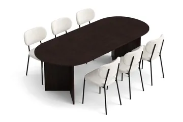Vera spisegruppe rektangulært 220 cm med 6 Gemmiano spisestoler - Røkt eik - Møbler - Bord - Spisegrupper