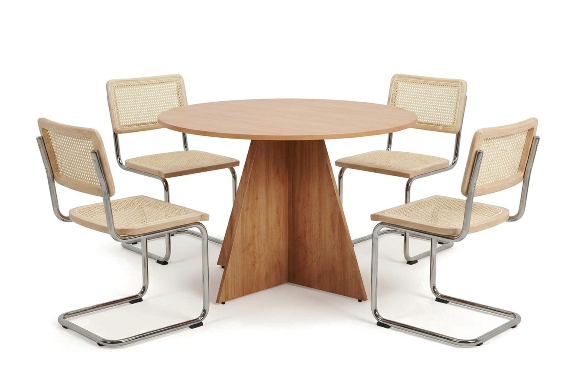 Vera spisegruppe rund 110 cm eik med 4 Build spisestoler - Eik