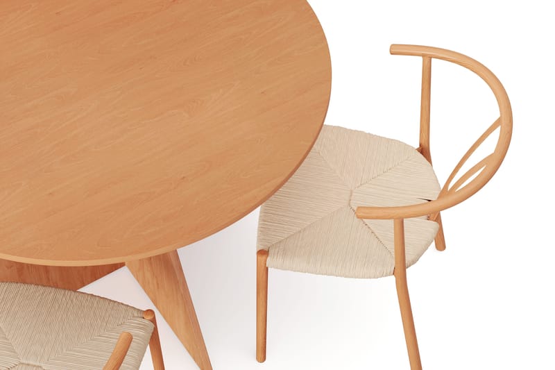 Vera spisegruppe rund 110 cm eik med 4 Elysia spisestoler - Eik - Møbler - Bord - Spisegrupper