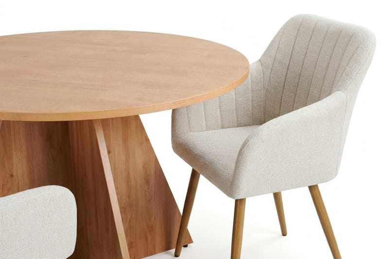 Vera spisegruppe rund 110 cm eik med 4 Filippa spisestoler - Eik - Møbler - Bord - Spisegrupper