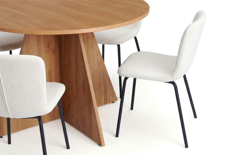 Vera spisegruppe rund 110 cm eik med 4 Katy spisestoler - Eik - Møbler - Bord - Spisegrupper