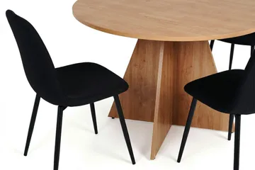 Vera spisegruppe rund 110 cm eik med 4 Nibe spisestoler - Eik - Møbler - Bord - Spisegrupper