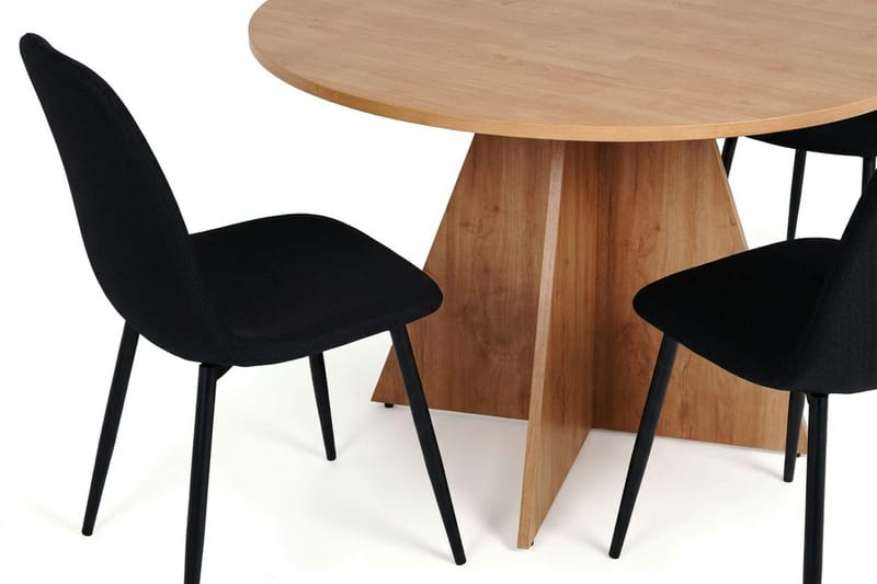 Vera spisegruppe rund 110 cm eik med 4 Nibe spisestoler - Eik - Møbler - Bord - Spisegrupper