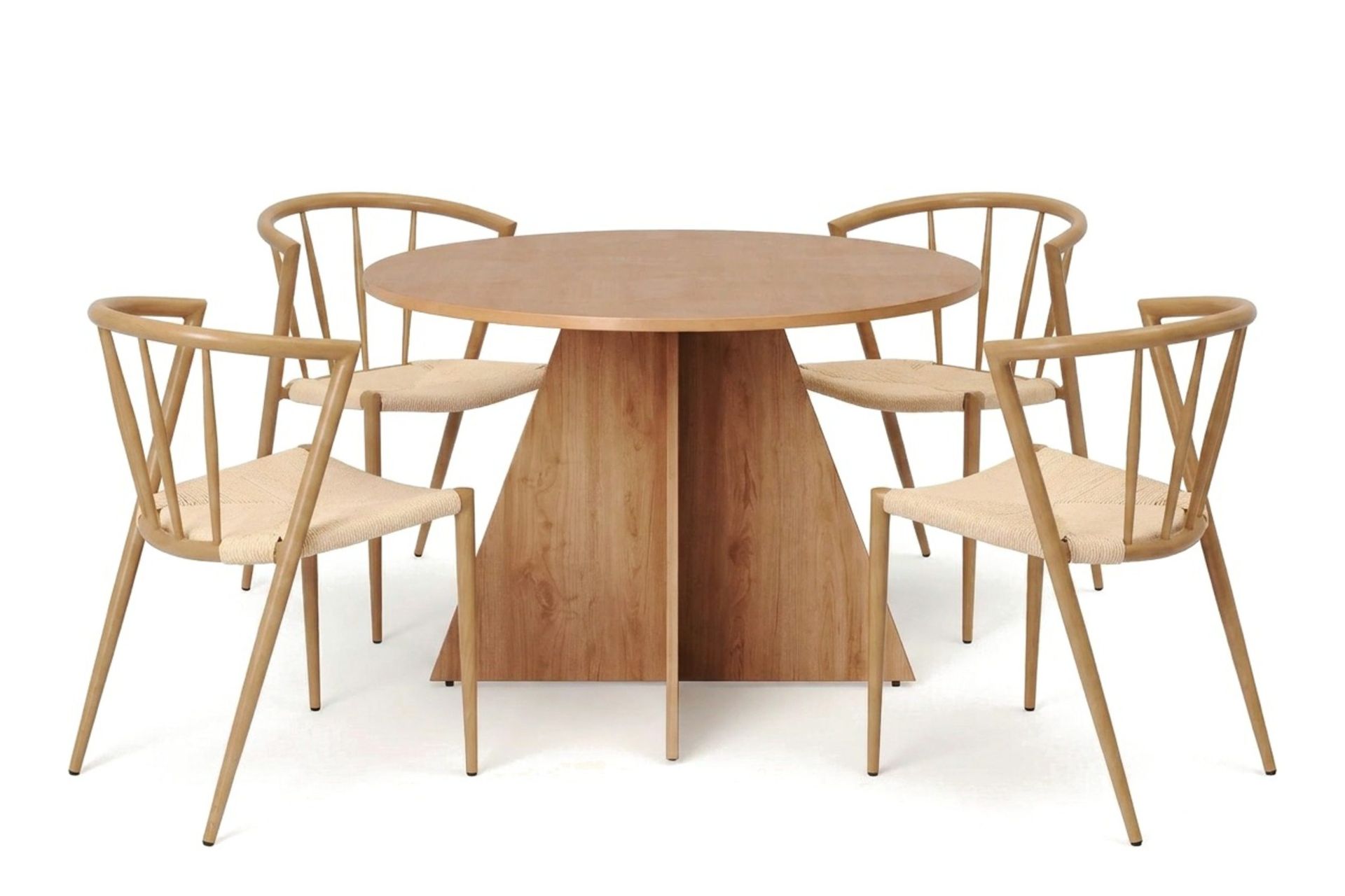Vera spisegruppe rund 110 cm eik med 4 Winston spisestoler - Eik