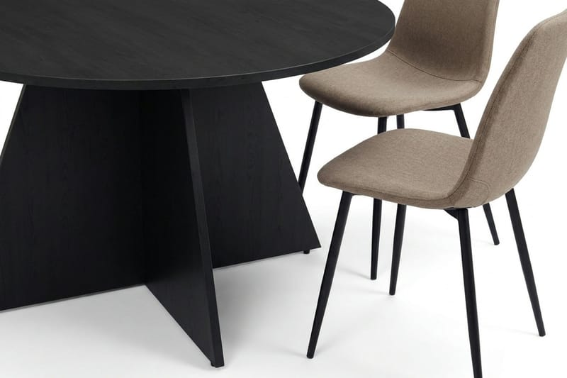Vera spisegruppe rund 110 cm svart med 4 Nibe spisestoler - Svart - Møbler - Bord - Spisegrupper