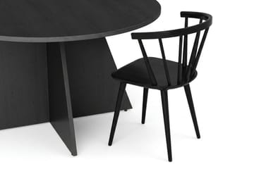 Vera spisegruppe rund 110 cm svart med 4 Tyrö spisestoler - Svartbeiset eik - Møbler - Bord - Spisegrupper