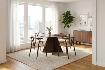 Vera spisegruppe rund 110 cm valnøtt med 4 Elysia spisestoler - Valnøtt - Møbler - Bord - Spisegrupper