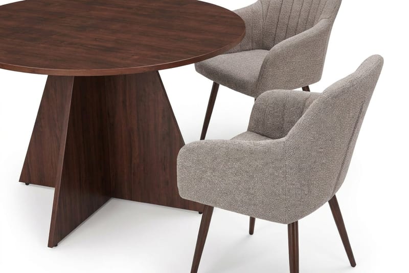 Vera spisegruppe rund 110 cm valnøtt med 4 Filippa spisestoler - Valnøtt - Møbler - Bord - Spisegrupper