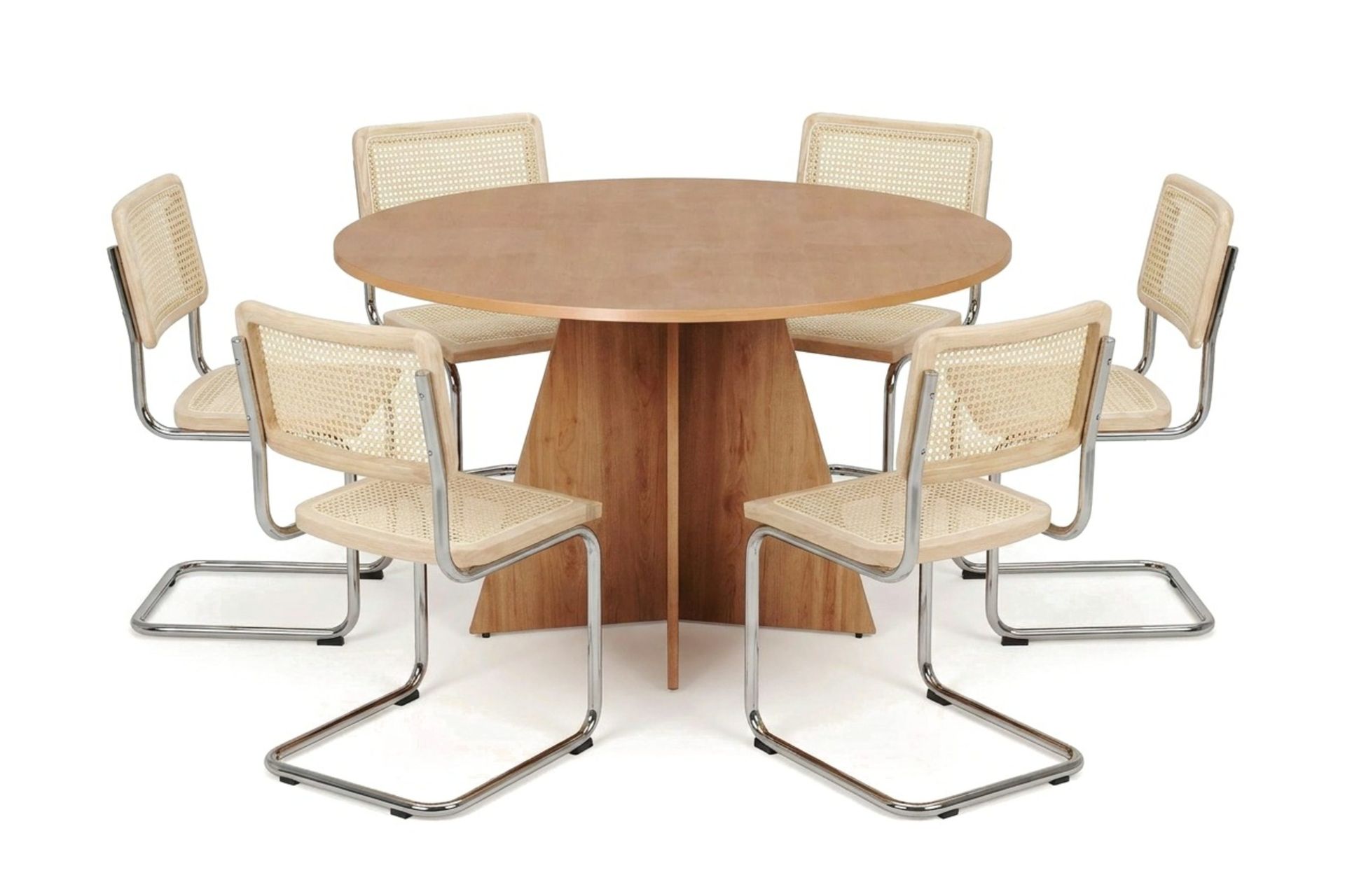Vera spisegruppe rund 130 cm eik med 6 Build spisestoler - Eik