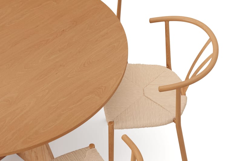 Vera spisegruppe rund 130 cm eik med 6 Elysia spisestoler - Eik - Møbler - Bord - Spisegrupper