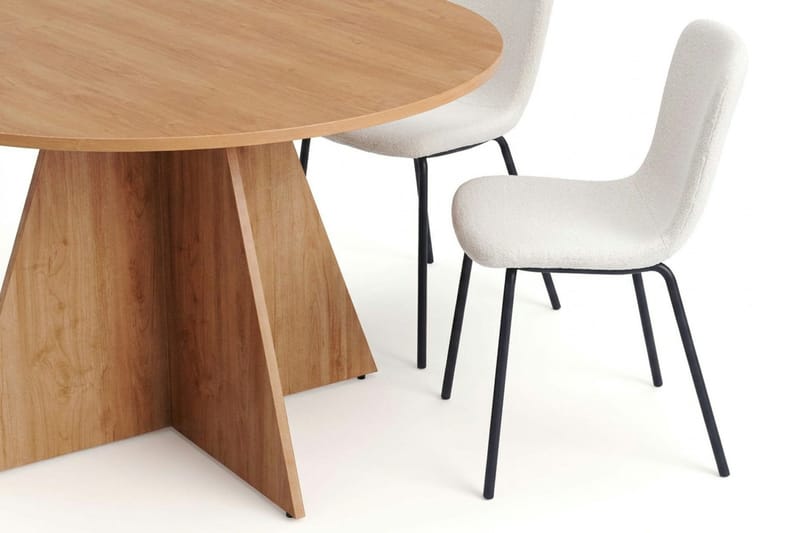 Vera spisegruppe rund 130 cm eik med 6 Katy spisestoler - Eik - Møbler - Bord - Spisegrupper