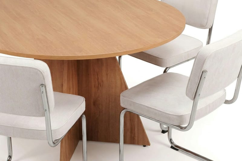 Vera spisegruppe rund 130 cm eik med 6 Milva spisestoler - Eik - Møbler - Bord - Spisegrupper