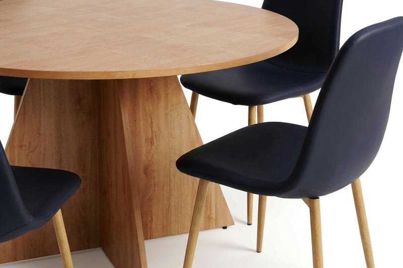 Vera spisegruppe rund 130 cm eik med 6 Nibe spisestoler - Eik - Møbler - Bord - Spisegrupper