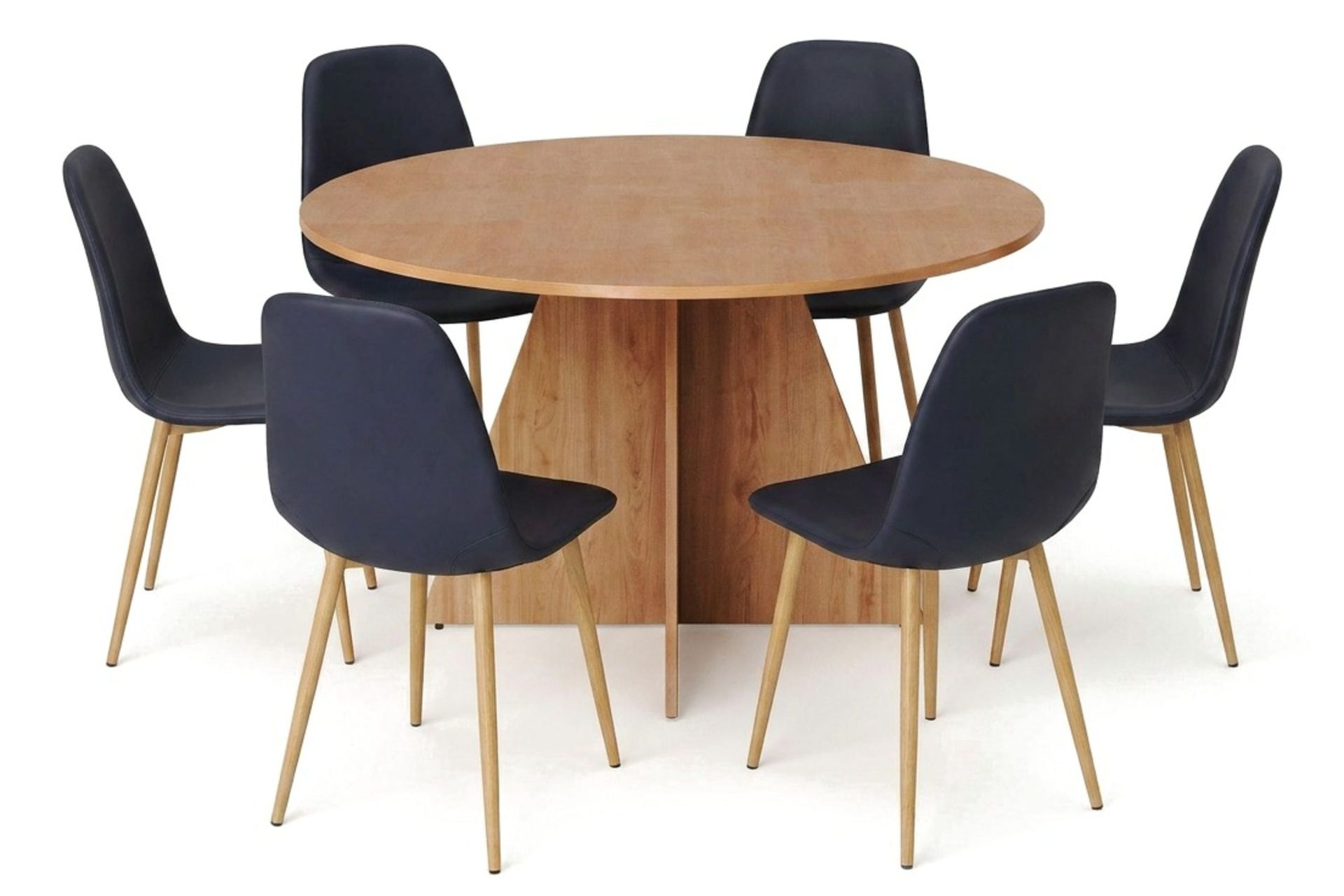 Vera spisegruppe rund 130 cm eik med 6 Nibe spisestoler - Eik
