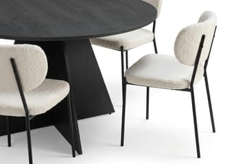 Vera spisegruppe rund 130 cm svart med 6 Gemmiano spisestoler - Svartbeiset eik - Møbler - Bord - Spisegrupper
