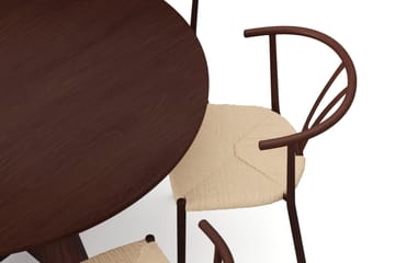 Vera spisegruppe rund 130 cm valnøtt med 6 Elysia spisestoler - Valnøtt - Møbler - Bord - Spisegrupper