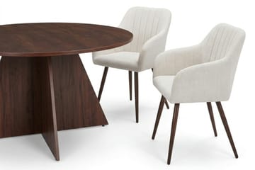 Vera spisegruppe rund 130 cm valnøtt med 6 Filippa spisestoler - Valnøtt - Møbler - Bord - Spisegrupper
