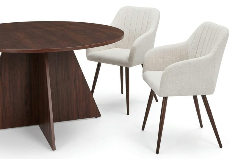 Vera spisegruppe rund 130 cm valnøtt med 6 Filippa spisestoler - Valnøtt - Møbler - Bord - Spisegrupper