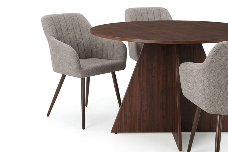 Vera spisegruppe rund 130 cm valnøtt med 6 Filippa spisestoler - Valnøtt - Møbler - Bord - Spisegrupper