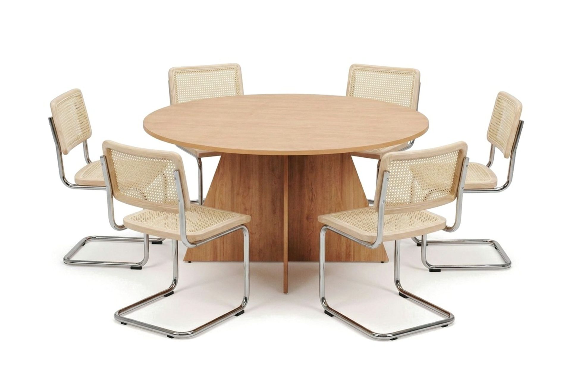 Vera spisegruppe rund 150 cm eik med 6 Build spisestoler - Eik