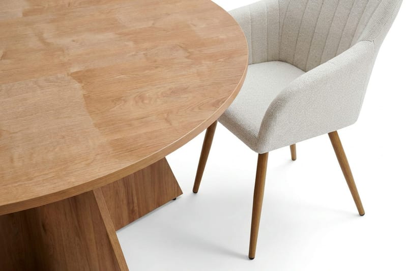 Vera spisegruppe rund 150 cm eik med 6 Filippa spisestoler - Eik - Møbler - Bord - Spisegrupper