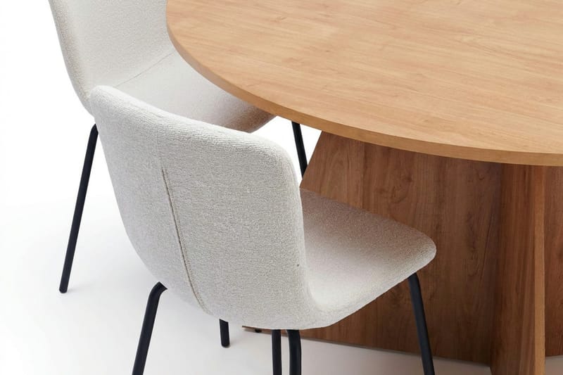 Vera spisegruppe rund 150 cm eik med 6 Katy spisestoler - Eik - Møbler - Bord - Spisegrupper