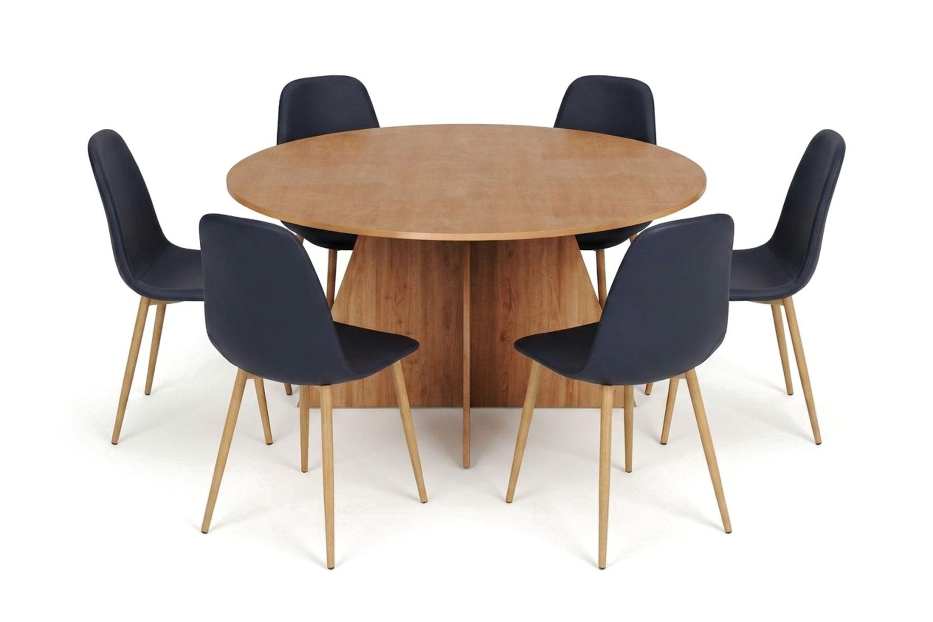 Vera spisegruppe rund 150 cm eik med 6 Nibe spisestoler - Eik