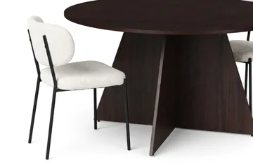 Vera spisegruppe rund 150 cm med 6 Gemmiano spisestoler - Røkt eik - Møbler - Bord - Spisegrupper