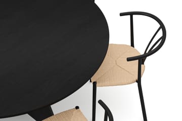Vera spisegruppe rund 150 cm svart med 6 Elysia spisestoler - Svartbeiset eik - Møbler - Bord - Spisegrupper