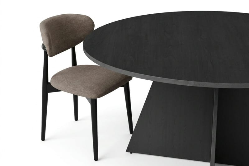 Vera spisegruppe rund 150 cm svart med 6 Molly spisestoler - Svart - Møbler - Bord - Spisegrupper
