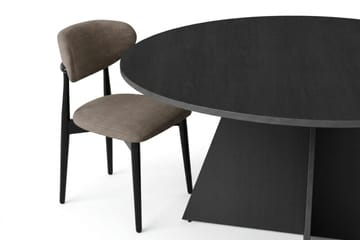 Vera spisegruppe rund 150 cm svart med 6 Molly spisestoler - Svartbeiset eik - Møbler - Bord - Spisegrupper