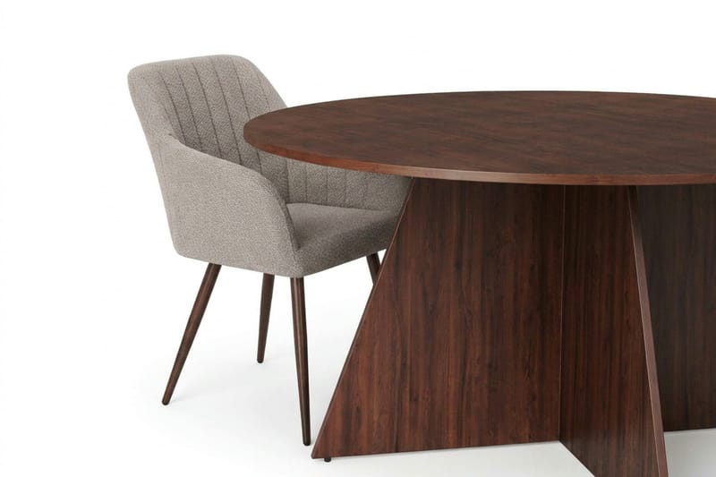 Vera spisegruppe rund 150 cm valnøtt med 6 Filippa spisestoler - Valnøtt - Møbler - Bord - Spisegrupper