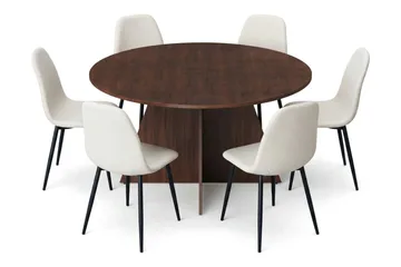 Beige/Metallben Svart - Eik