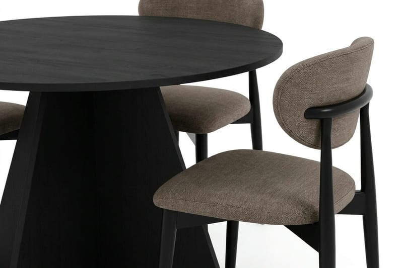 Vera spisegruppe rundt 110 cm svart med 4 Molly spisestoler - Svart - Møbler - Bord - Spisegrupper