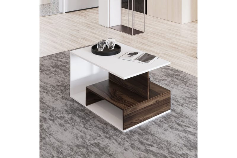 Veradia Sofabord 90 cm - Brun/Hvit - Møbler - Bord - Sofabord