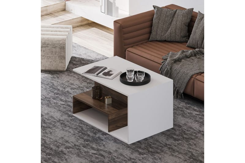 Veradia Sofabord 90 cm - Brun/Hvit - Møbler - Bord - Sofabord