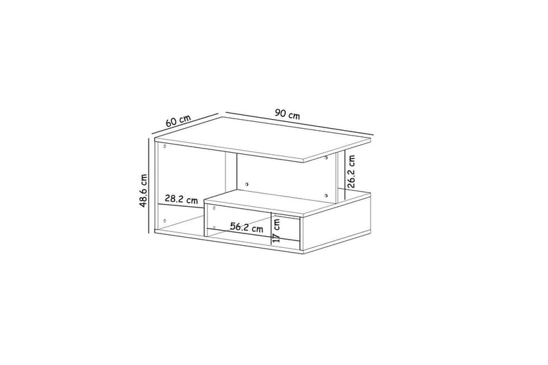 Veradia Sofabord 90 cm - Brun/Hvit - Møbler - Bord - Sofabord