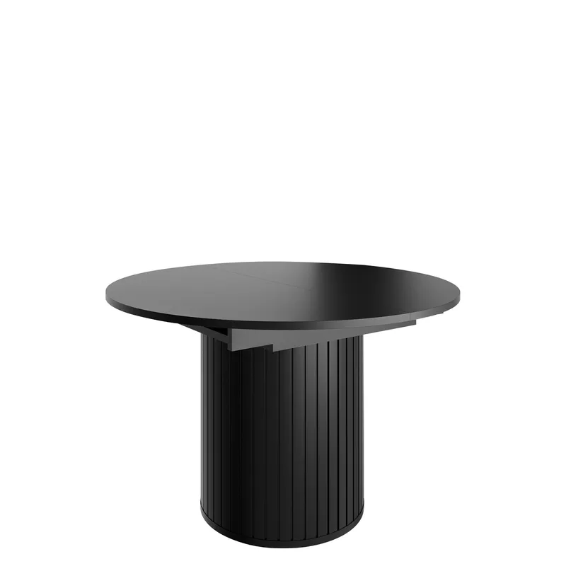 Veyricor Förlängningsbart Spisebord 120-160 cm Rundt, Svart