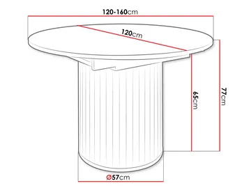 Veyricor Förlängningsbart Spisebord 120-160 cm Rundt - Møbler - Bord - Spisebord & kjøkkenbord