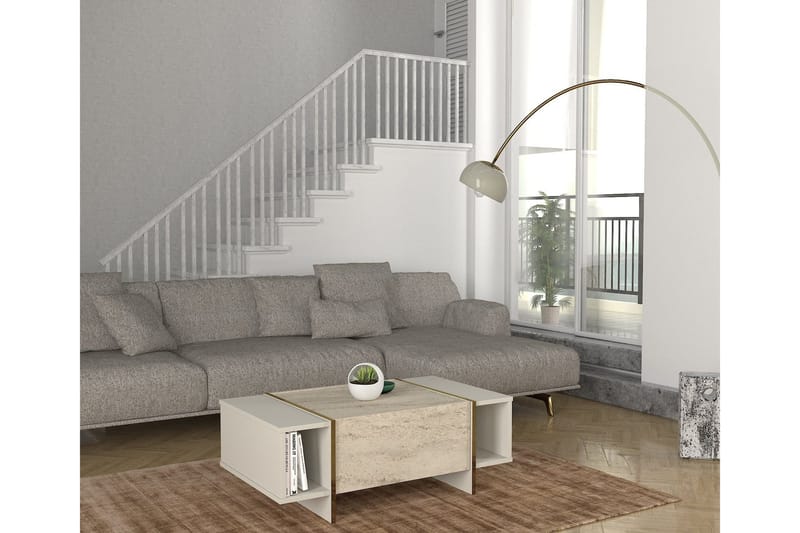 Veyron Sofabord 104 cm - Beige/Sandstein - Møbler - Bord - Sofabord
