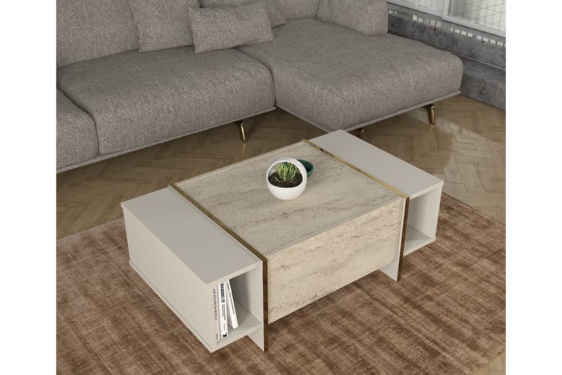 Veyron Sofabord 104 cm - Beige/Sandstein - Møbler - Bord - Sofabord