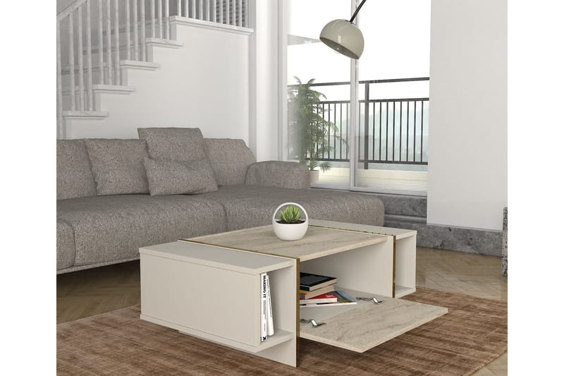 Veyron Sofabord 104 cm - Beige/Sandstein - Møbler - Bord - Sofabord