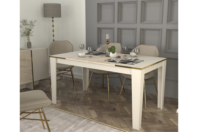 Veyron Spisebord 145 cm Rektangulær - Beige/Sandstein - Møbler - Bord - Spisebord & kjøkkenbord