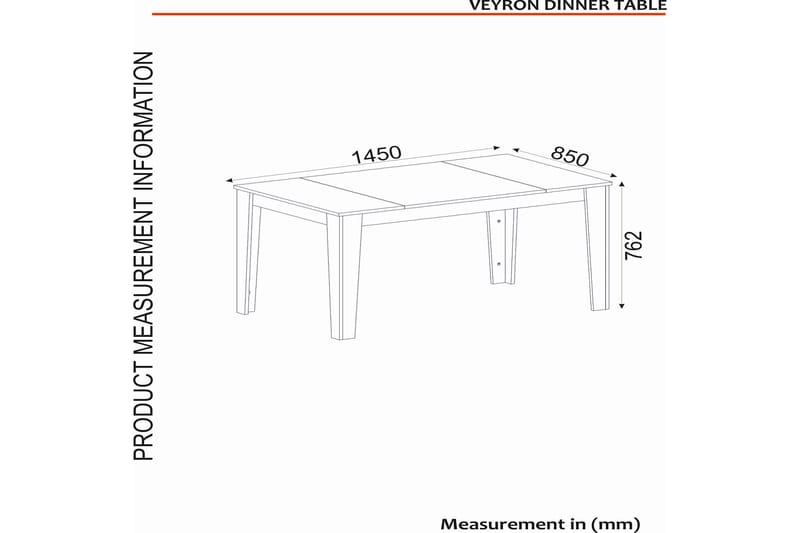 Veyron Spisebord 145 cm Rektangulær - Beige/Sandstein - Møbler - Bord - Spisebord & kjøkkenbord