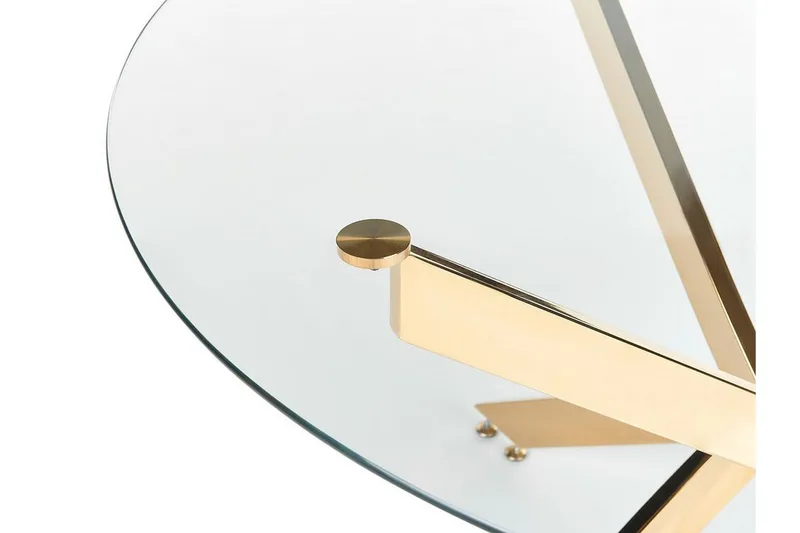 Vincenzo Spisebord 120 cm Rund - Gjennomsiktig/Gull - Møbler - Bord - Spisebord & kjøkkenbord