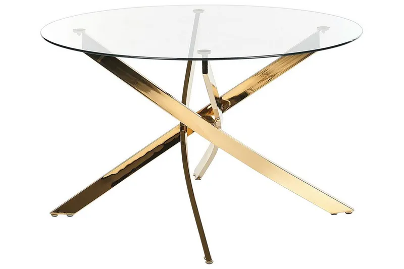 Vincenzo Spisebord 120 cm Rund, Gjennomsiktig/Gull