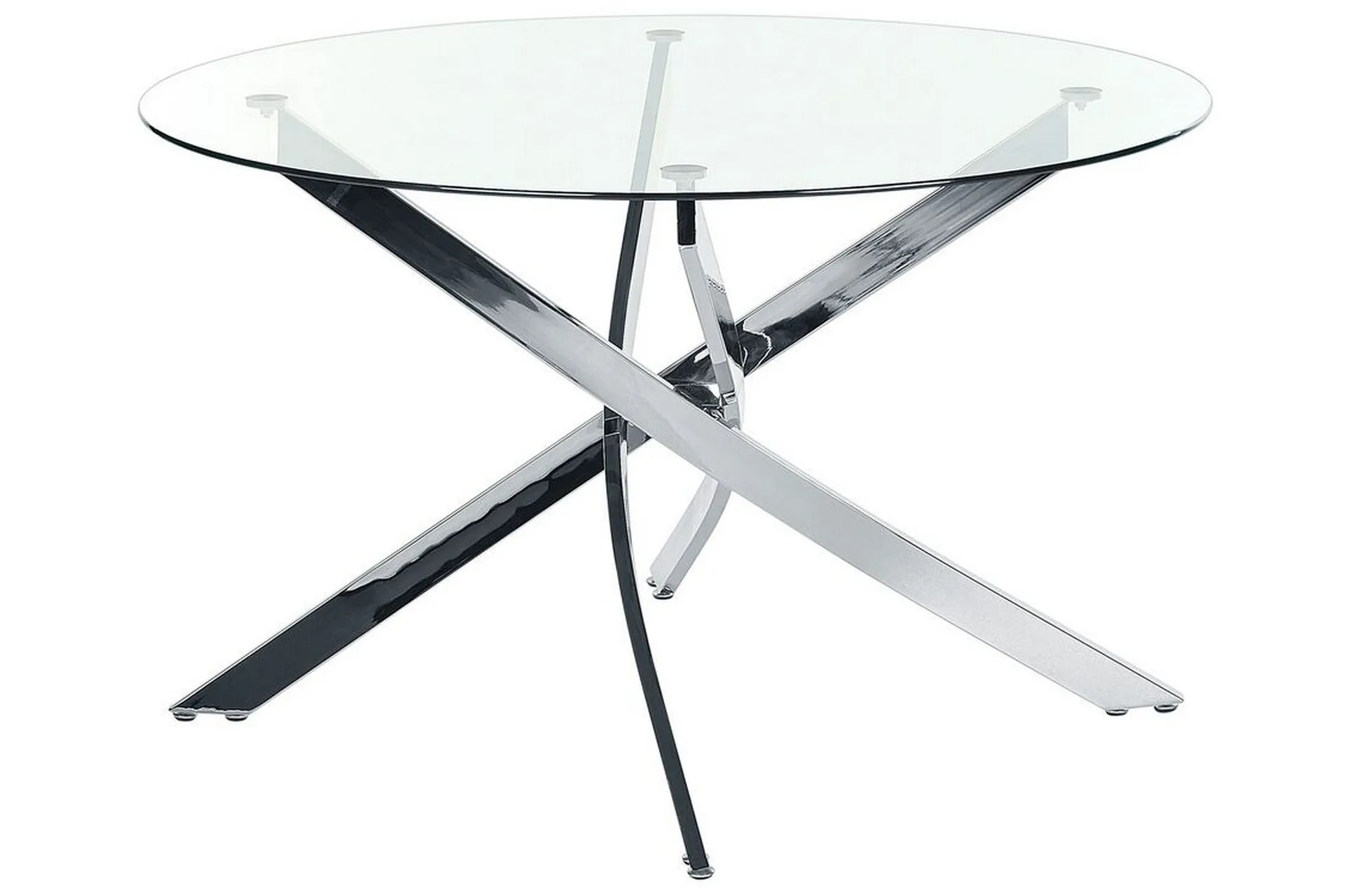 Vincenzo Spisebord 120 cm Rund - Transparent/Sølv