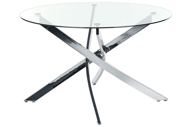 Vincenzo Spisebord 120 cm Rund - Transparent/Sølv - Møbler - Bord - Spisebord & kjøkkenbord
