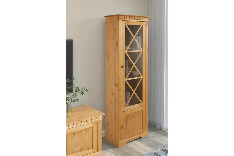 Vitrine Lisa Beiset/funksjonsbeskrivelse - Beiset/funksjonsbeskrivelse - Oppbevaring - Skap - Vitrineskap