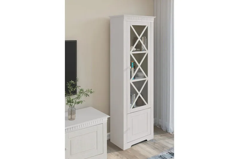 Vitrine Lisa Hvit - Hvit - Oppbevaring - Skap - Vitrineskap